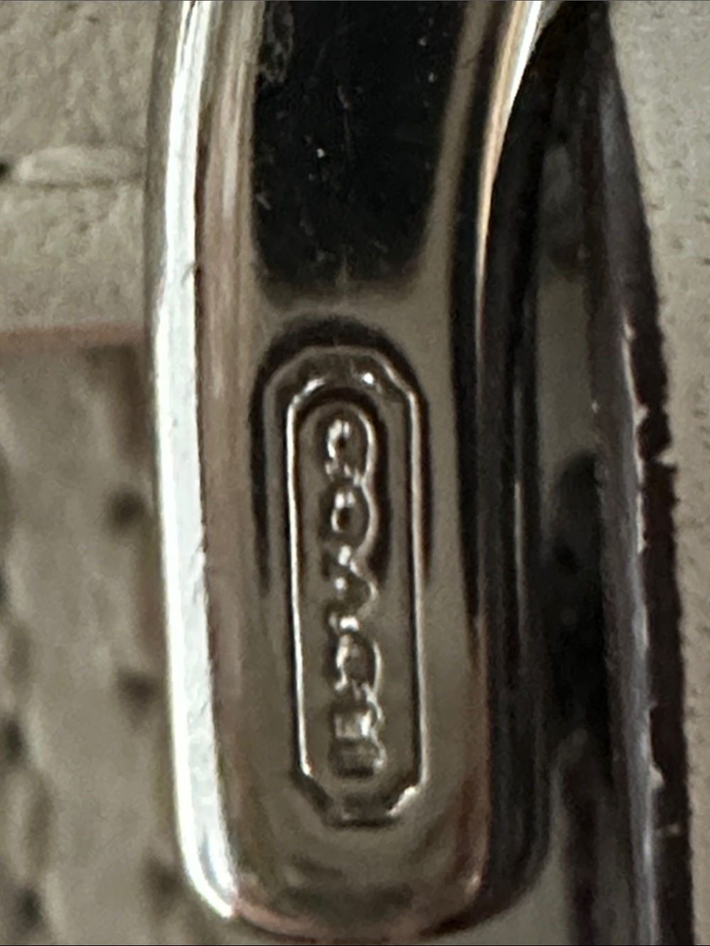Coach Cream Leather Wallet with Silver Buckle - Picture 7 of 7